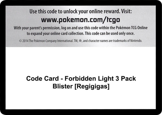 Image for Code Card - Forbidden Light 3 Pack Blister [Regigigas] - Pokemon