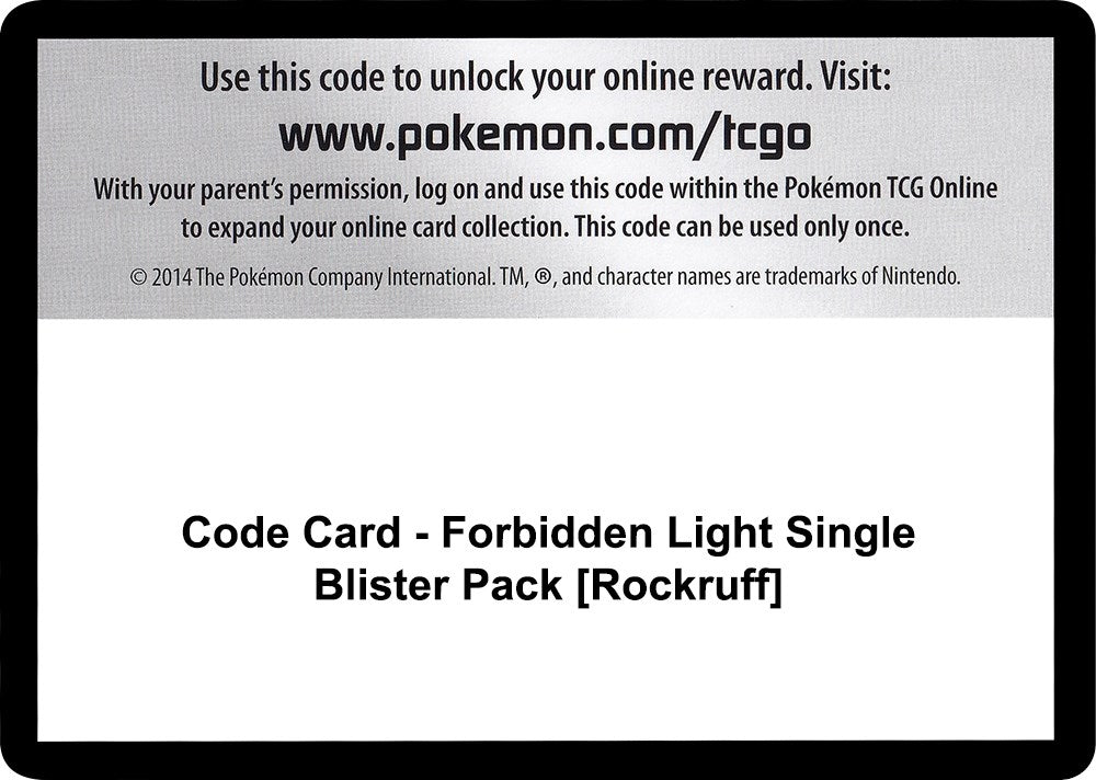 Image for Code Card - Forbidden Light Single Blister Pack [Rockruff] - Pokemon