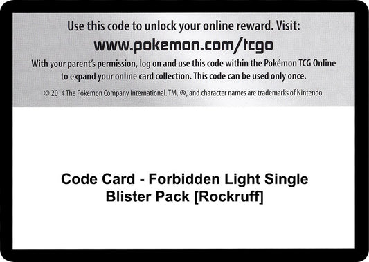 Image for Code Card - Forbidden Light Single Blister Pack [Rockruff] - Pokemon