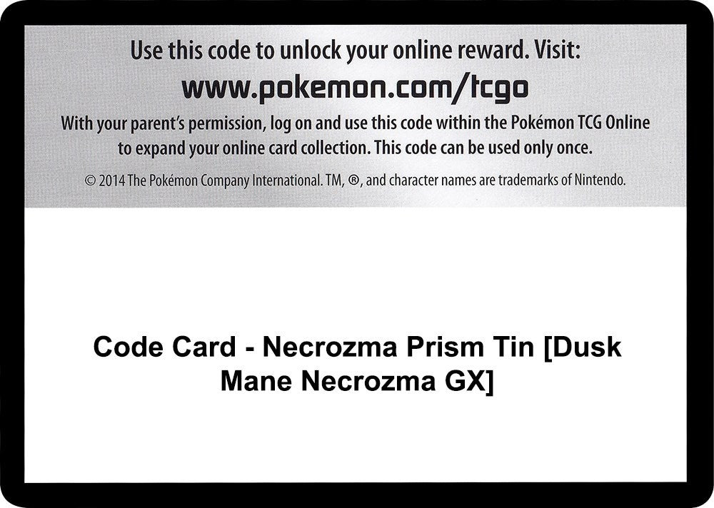 Image for Code Card - Necrozma Prism Tin [Dusk Mane Necrozma GX] - Pokemon