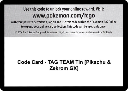 Image for Code Card - TAG TEAM Tin [Pikachu & Zekrom GX] - Pokemon