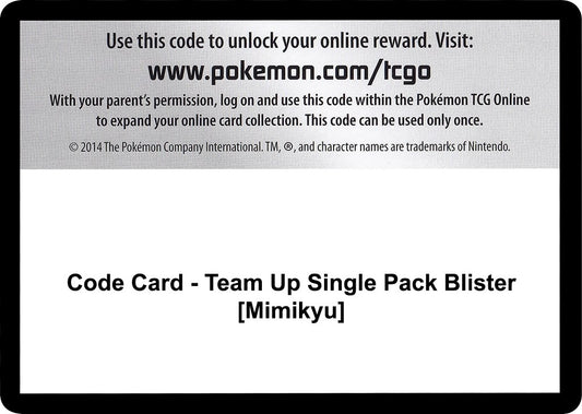 Image for Code Card - Team Up Single Pack Blister [Mimikyu] - Pokemon