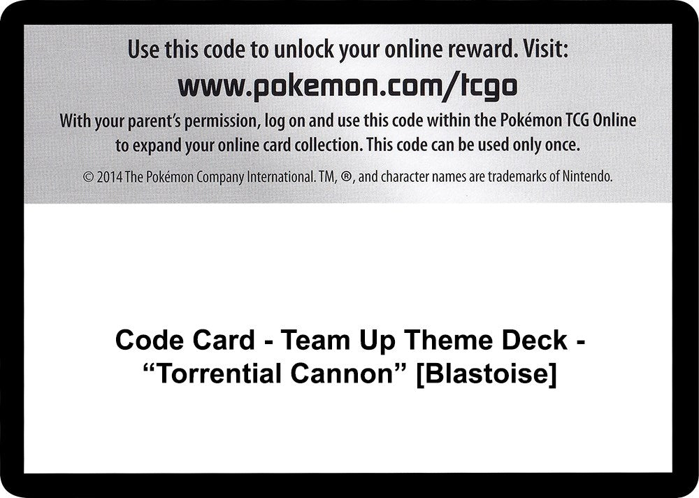 Image for Code Card - Team Up Theme Deck - "Torrential Cannon" [Blastoise] - Pokemon