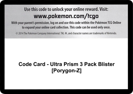 Image for Code Card - Ultra Prism 3 Pack Blister [Porygon-Z] - Pokemon