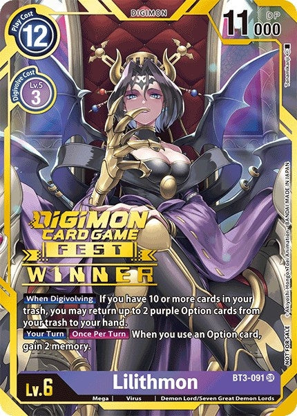 Image for Lilithmon (Digimon Card Game Fest 2022 Winner) - Digimon Card Game