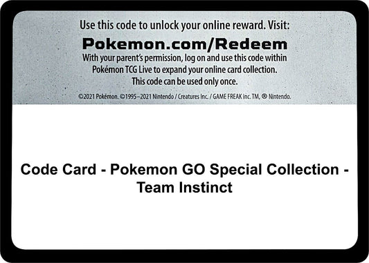Image for Code Card - Pokemon GO Special Collection - Team Instinct - Pokemon