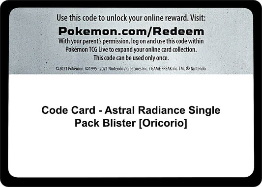 Image for Code Card - SWSH10: Astral Radiance Single Pack Blister [Oricorio] - Pokemon