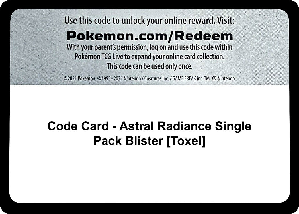 Image for Code Card - Astral Radiance Single Pack Blister [Toxel] - Pokemon