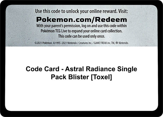 Image for Code Card - Astral Radiance Single Pack Blister [Toxel] - Pokemon