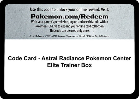 Image for Code Card - Astral Radiance Pokemon Center Elite Trainer Box - Pokemon