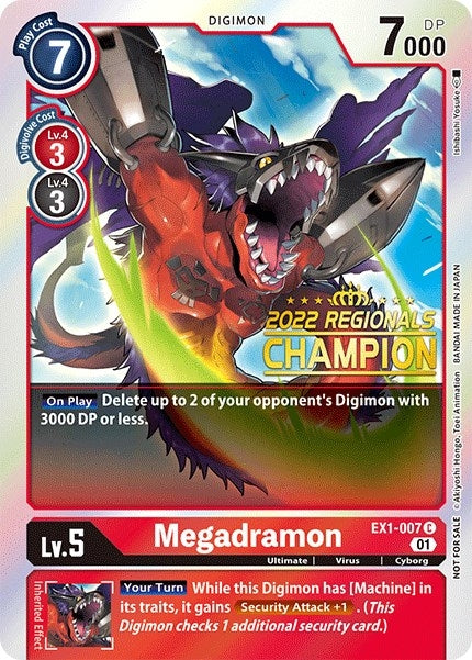 Image for Megadramon (2022 Championship Online Regional) [Online Champion] - Digimon Card Game