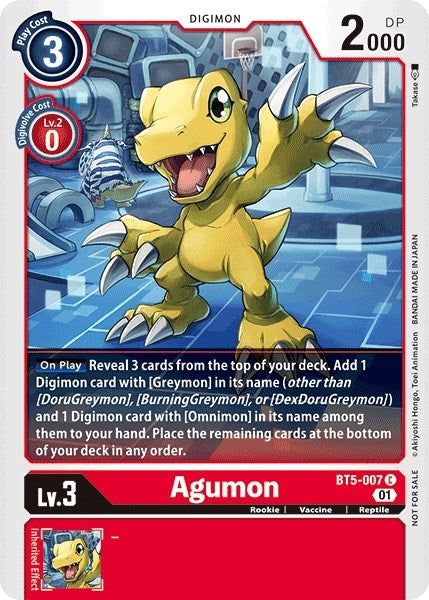 Image for Agumon - BT5-007 (Tamer Party Vol. 4 Promo) - Digimon Card Game