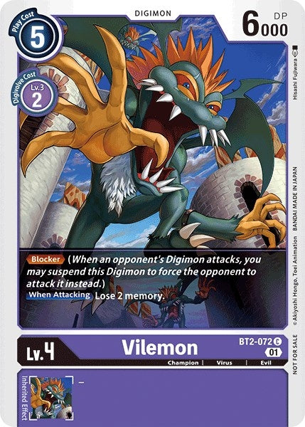 Image for Vilemon - BT2-072 (Tamer Party Vol. 4 Promo) - Digimon Card Game