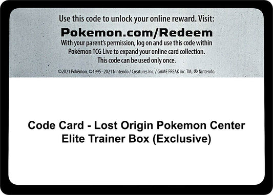 Image for Code Card - Lost Origin Pokemon Center Elite Trainer Box (Exclusive) - Pokemon