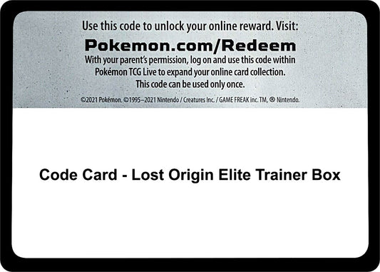 Image for Code Card - Lost Origin Elite Trainer Box - Pokemon