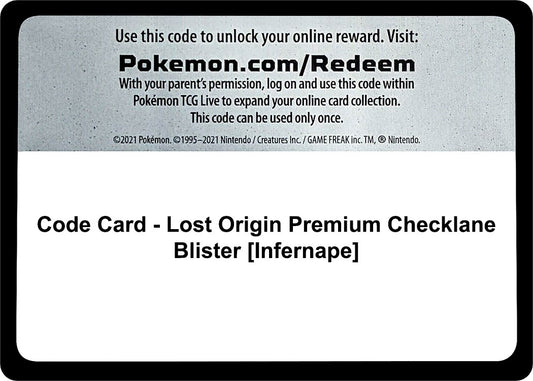 Image for Code Card - Lost Origin Premium Checklane Blister [Infernape] - Pokemon