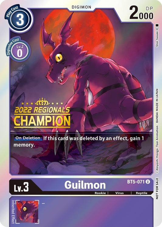 Image for Guilmon (2022 Championship Offline Regional) [Online Champion] - Digimon Card Game