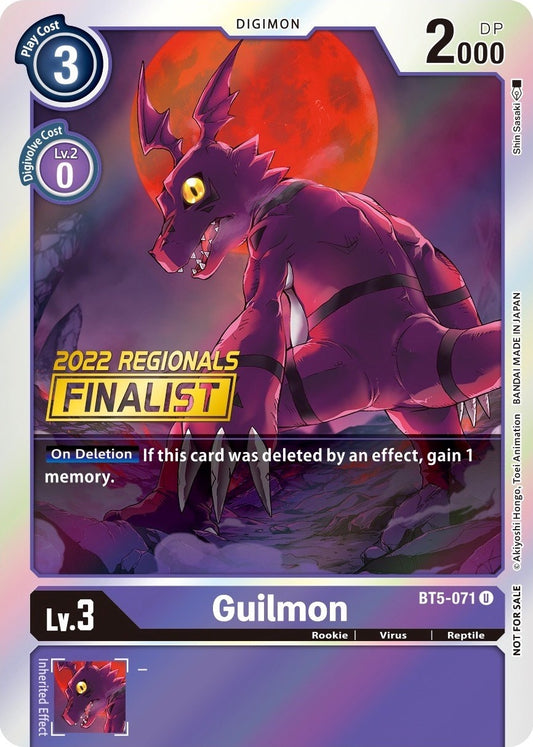Image for Guilmon (2022 Championship Offline Regional) [Online Finalist] - Digimon Card Game