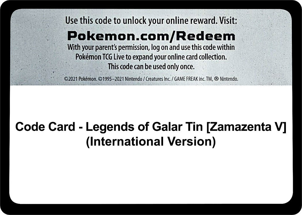 Image for Code Card - Legends of Galar Tin [Zamazenta V] (International Version) - Pokemon