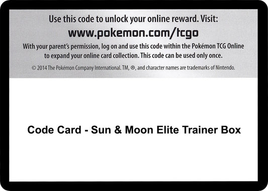 Image for Code Card - Sun & Moon Elite Trainer Box - Pokemon