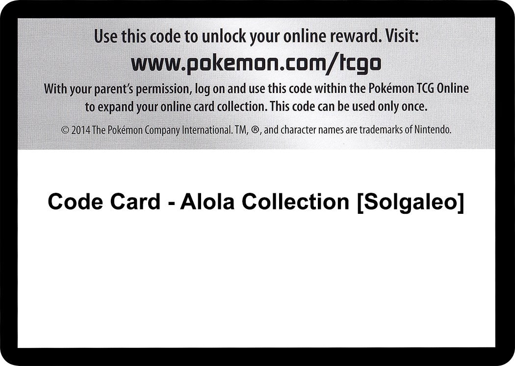Image for Code Card - Alola Collection [Solgaleo] - Pokemon