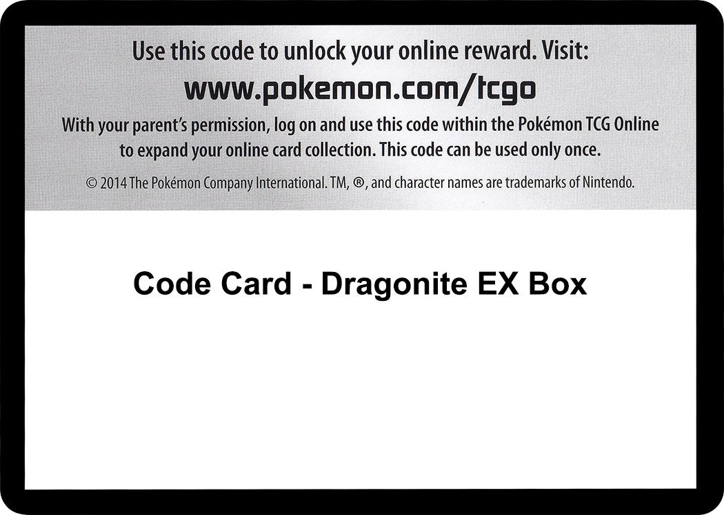 Image for Code Card - Dragonite EX Box - Pokemon