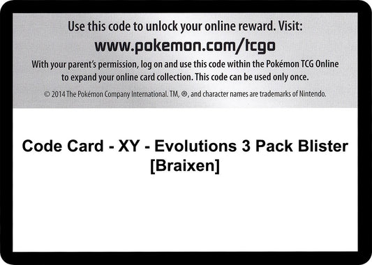 Image for Code Card - XY - Evolutions 3 Pack Blister [Braixen] - Pokemon