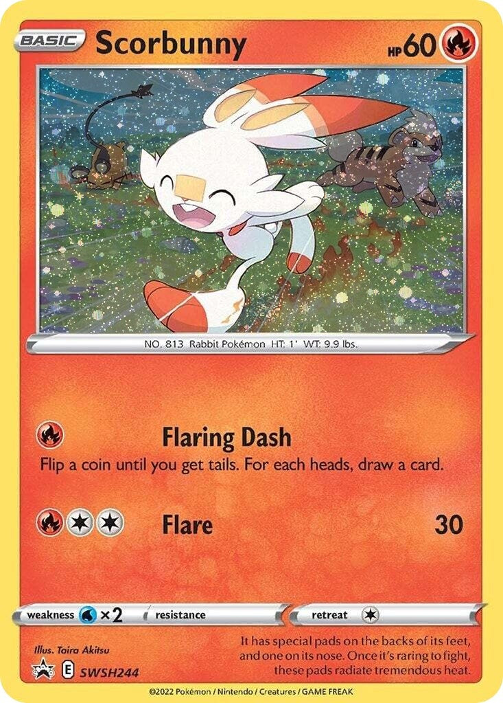 Image for Scorbunny - SWSH244 (Cosmos Holo) - Pokemon