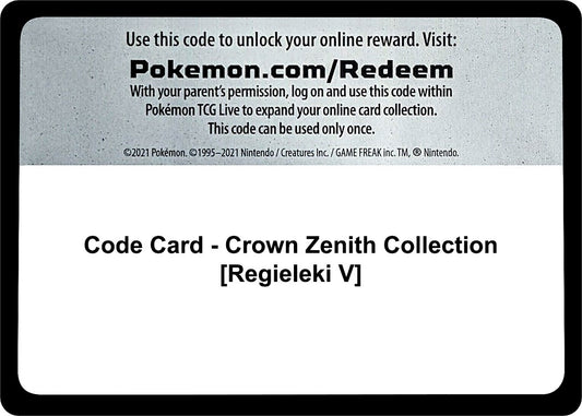 Image for Code Card - Crown Zenith Collection [Regieleki V] - Pokemon