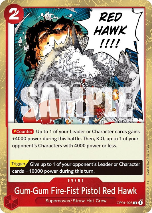 Image for Gum-Gum Fire-Fist Pistol Red Hawk - One Piece Card Game
