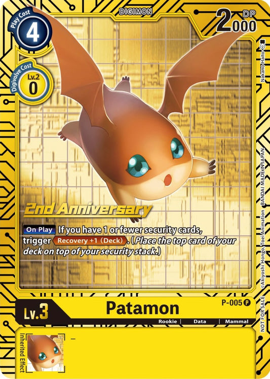 Image for Patamon - P-005 (2nd Anniversary Card Set) - Digimon Card Game