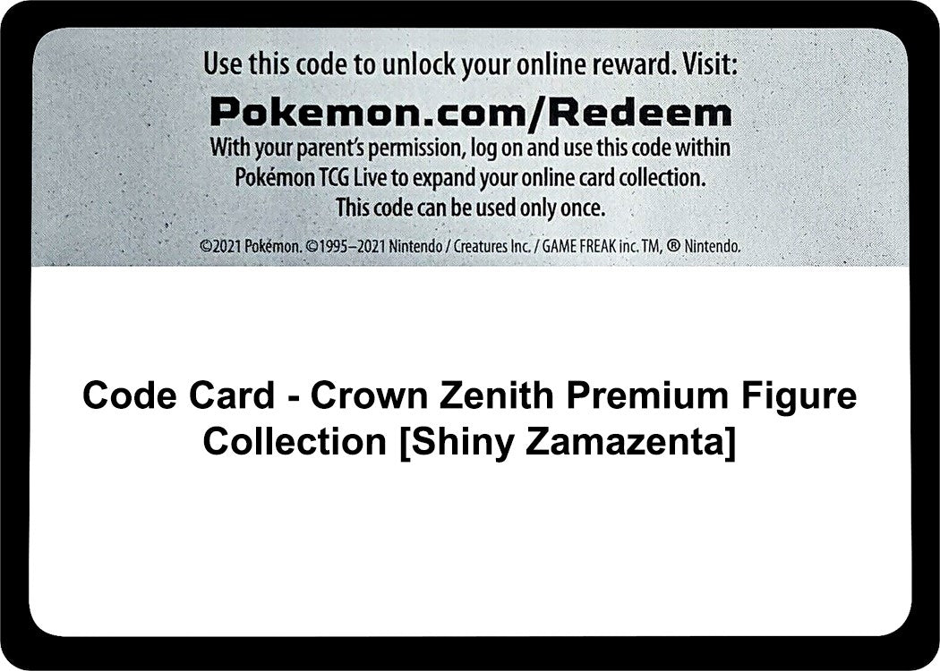 Image for Code Card - Crown Zenith Premium Figure Collection [Shiny Zamazenta] - Pokemon
