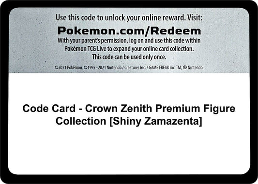 Image for Code Card - Crown Zenith Premium Figure Collection [Shiny Zamazenta] - Pokemon