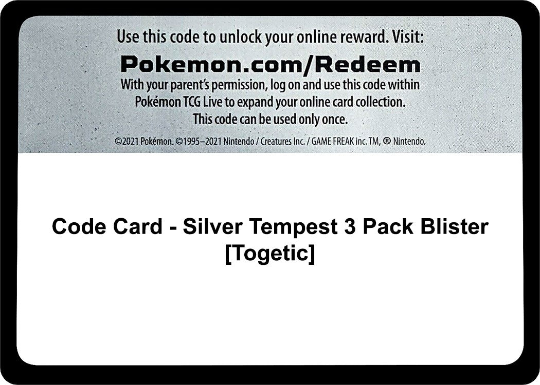 Image for Code Card - Silver Tempest 3 Pack Blister [Togetic] - Pokemon