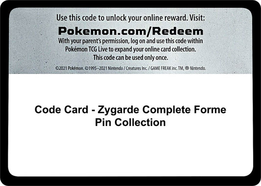 Image for Code Card - Zygarde Complete Forme Pin Collection - Pokemon