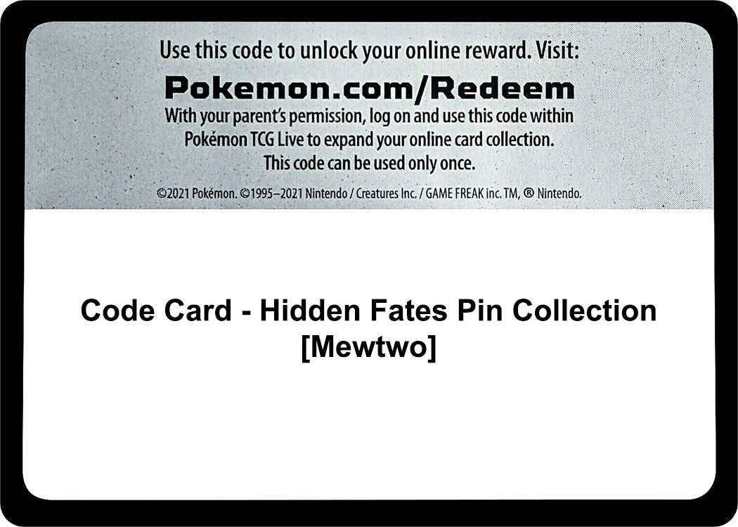 Image for Code Card - Hidden Fates Pin Collection [Mewtwo] - Pokemon