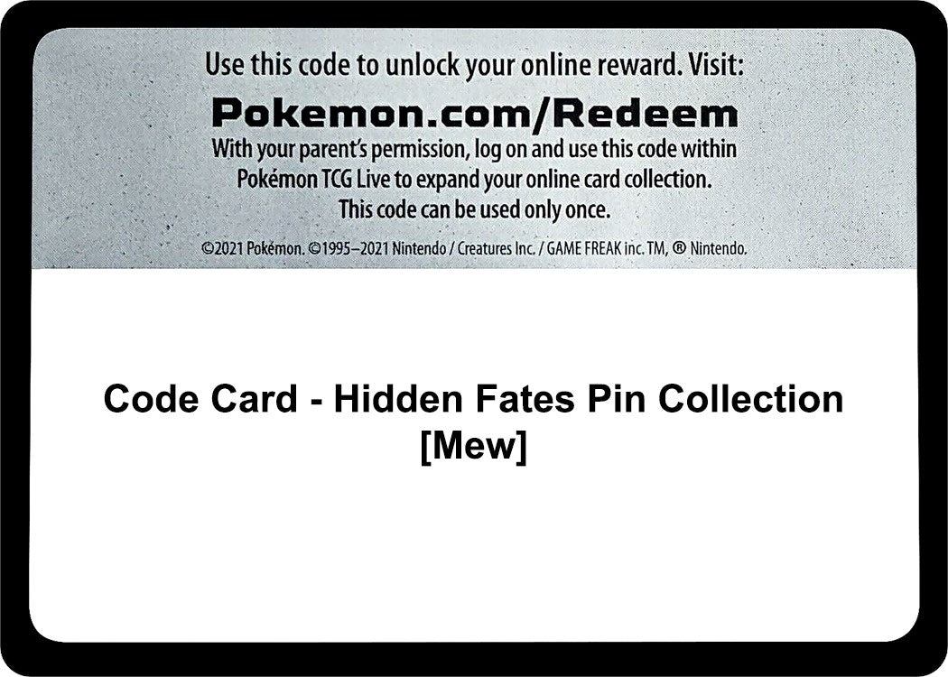 Image for Code Card - Hidden Fates Pin Collection [Mew] - Pokemon