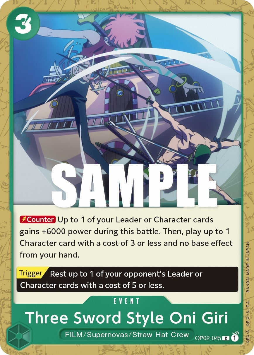 Image for Three Sword Style Oni Giri - One Piece Card Game