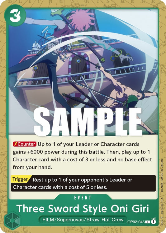 Image for Three Sword Style Oni Giri - One Piece Card Game