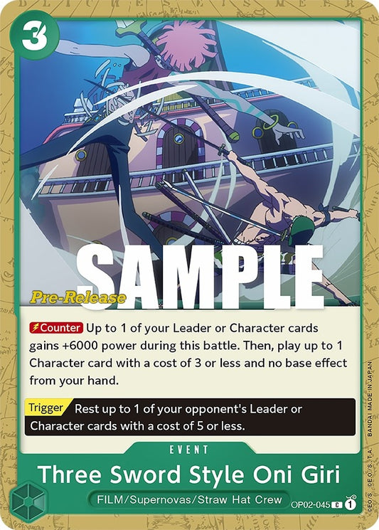 Image for Three Sword Style Oni Giri - One Piece Card Game