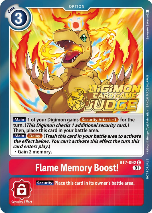 Image for Flame Memory Boost! (Judge Pack 3) - Digimon Card Game