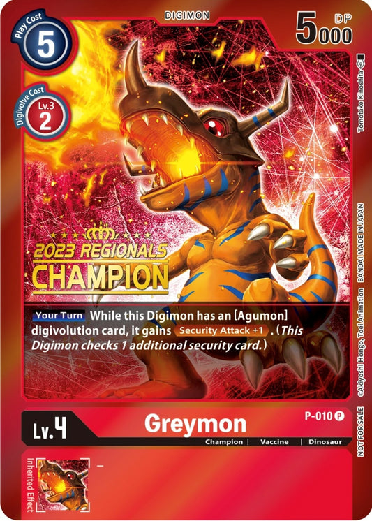 Image for Greymon - P-010 (2023 Regionals Champion) - Digimon Card Game
