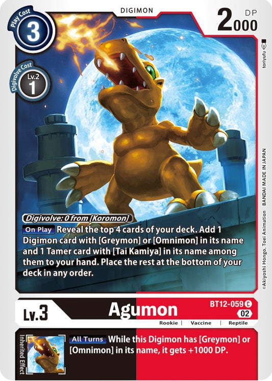 Image for Agumon - BT12-059 - Digimon Card Game