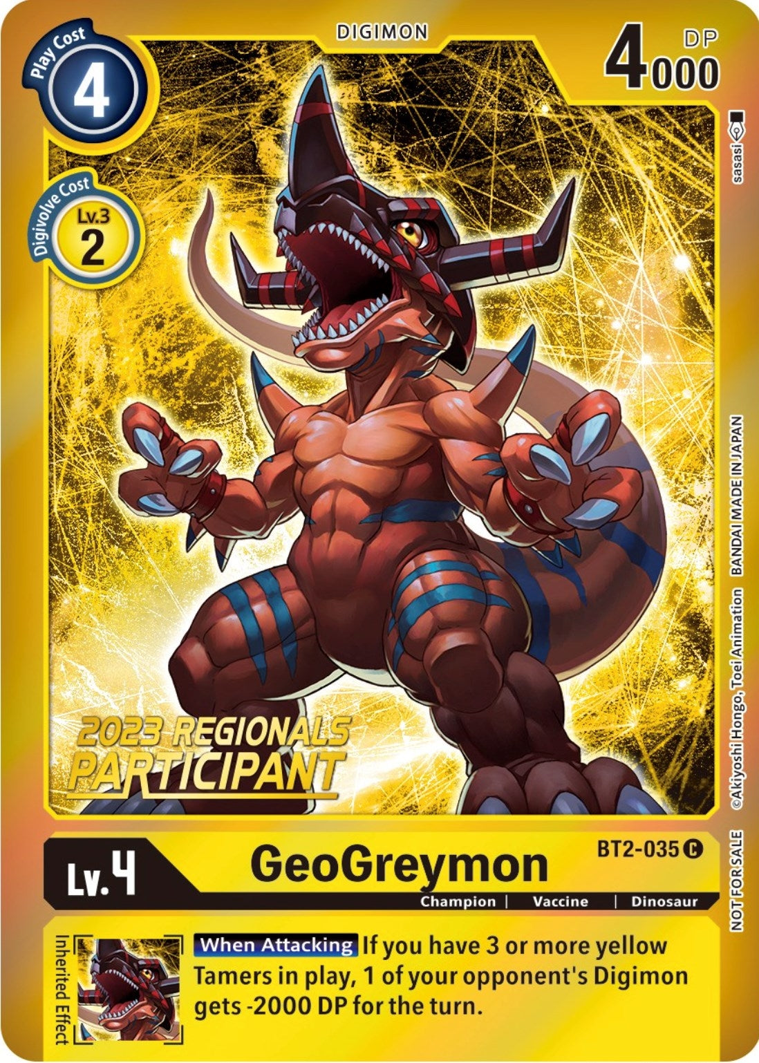 Image for GeoGreymon (2023 Regionals Participant) - Digimon Card Game