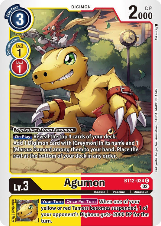 Image for Agumon - BT12-034 - Digimon Card Game