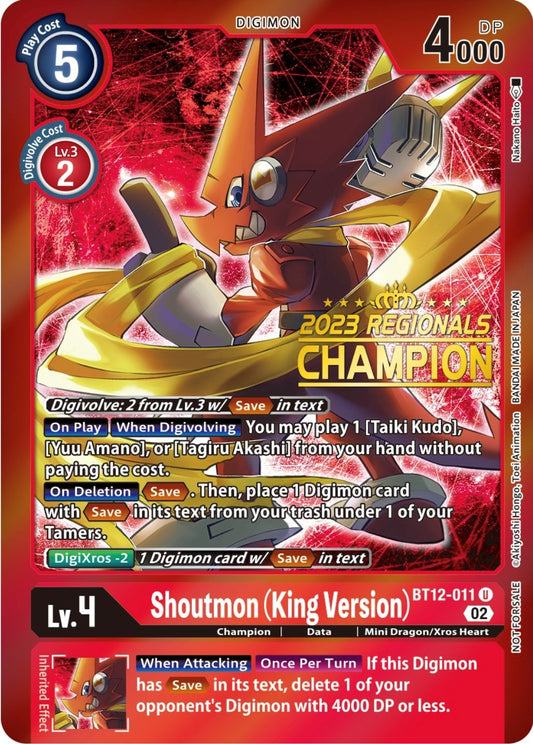 Image for Shoutmon (King Version) (2023 Regionals Champion) - Digimon Card Game