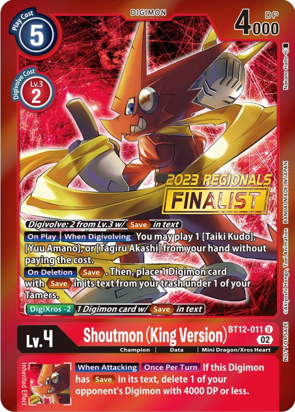 Image for Shoutmon (King Version) (2023 Regionals Finalist) - Digimon Card Game