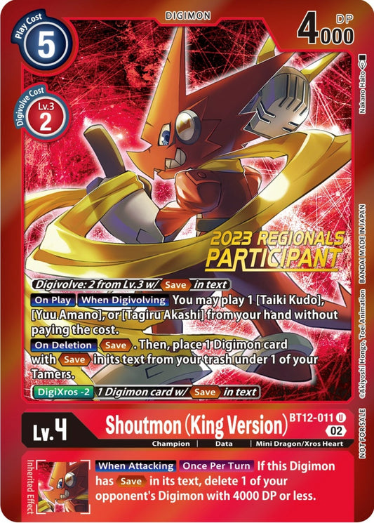 Image for Shoutmon (King Version) (2023 Regionals Participant) - Digimon Card Game