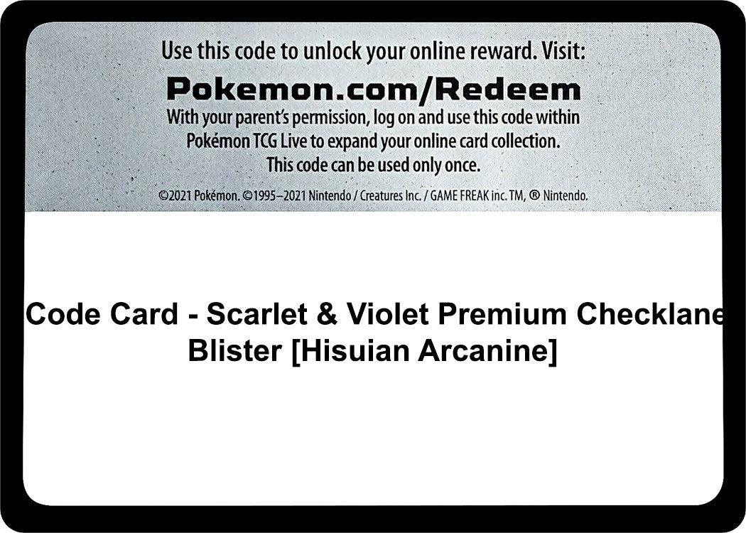 Image for Code Card - Scarlet & Violet Premium Checklane Blister [Hisuian Arcanine] - Pokemon