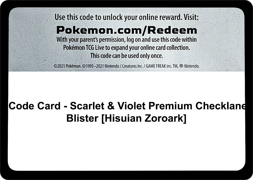 Image for Code Card - Scarlet & Violet Premium Checklane Blister [Hisuian Zoroark] - Pokemon